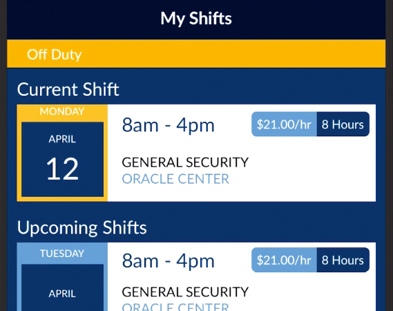 CuroShift - Security Guard Scheduling Software - shifts
